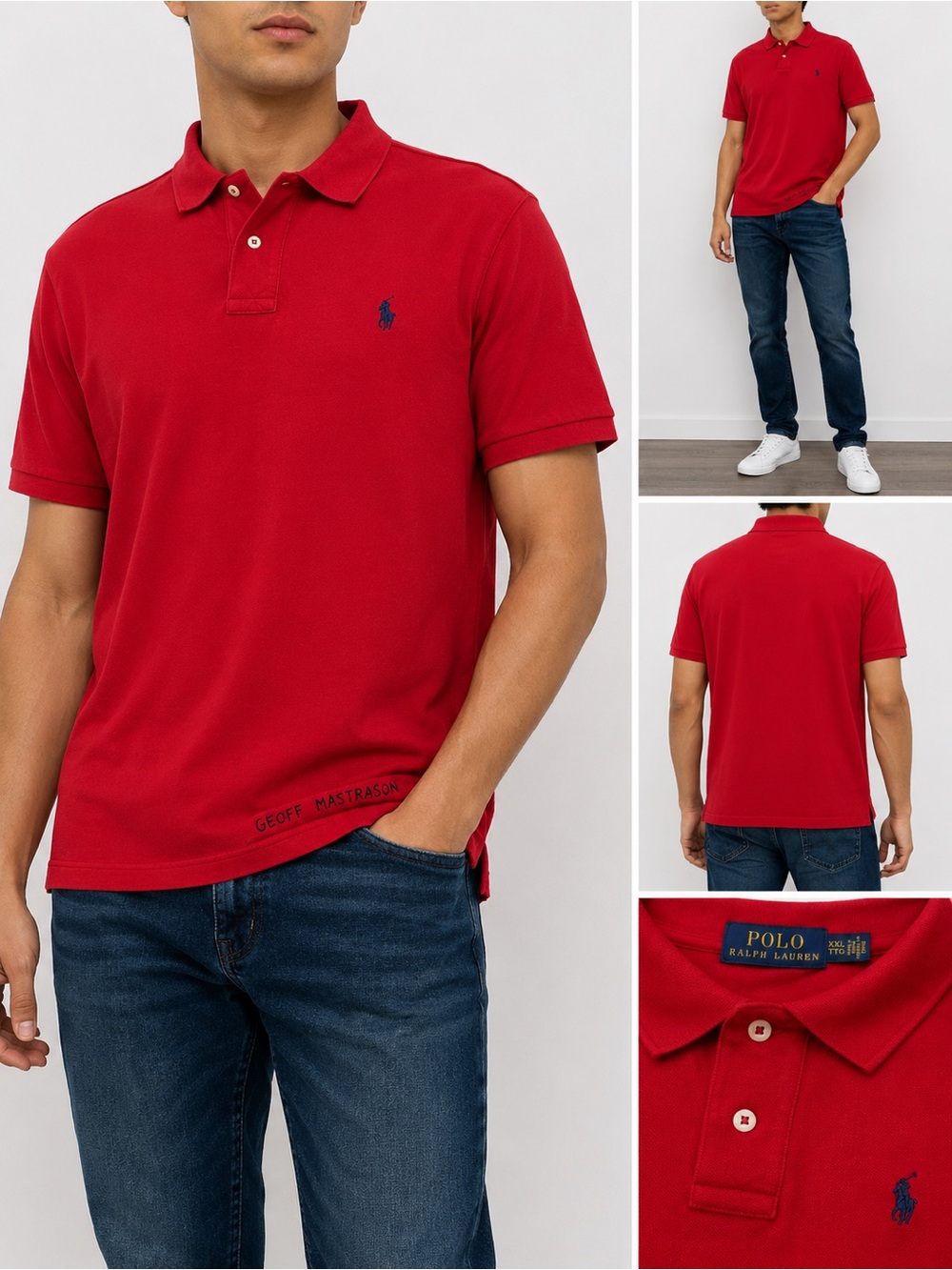 Polo by Ralph Lauren Red Men’s Polo with Navy Pony Embroidery